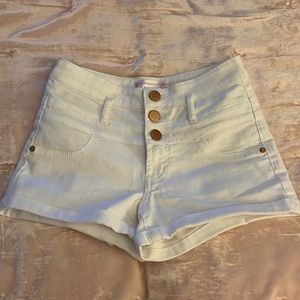 Mid rise white shorts